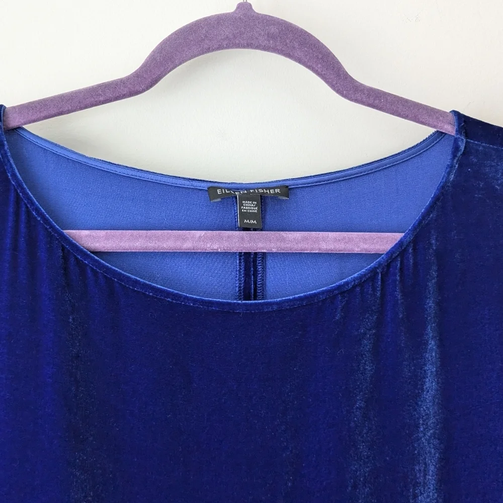 NEW Eileen Fisher Boat Neck Velvet Shift Dress - Picture 3 of 6